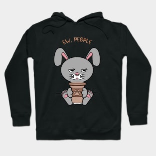 Ew people, cute cat drinking coffee Hoodie